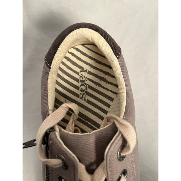 Taos Canvas Zip Lace Sneakers Gray Taupe Men's Size 10.5 - Picture 6 of 8